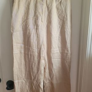 Bebe gold tone linen blend pants